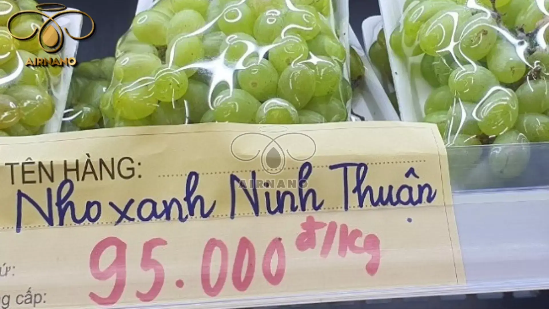 Giá nho xanh Ninh Thuận tại siêu thị 