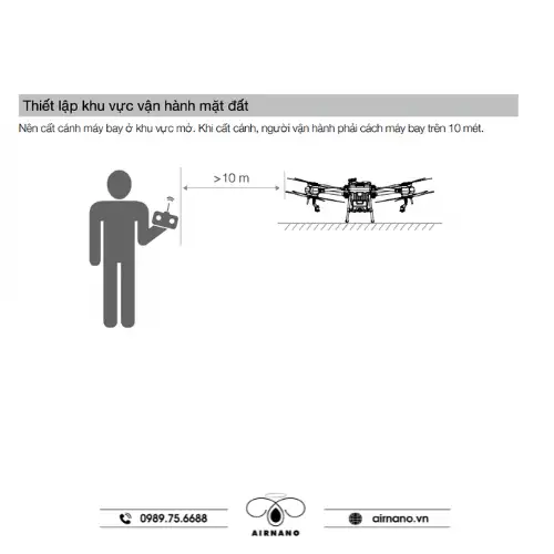 Đảm bảo khu vực bay của DJI T20P