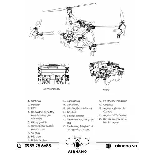 Kiểm tra máy bay và phụ kiện của DJI T20P